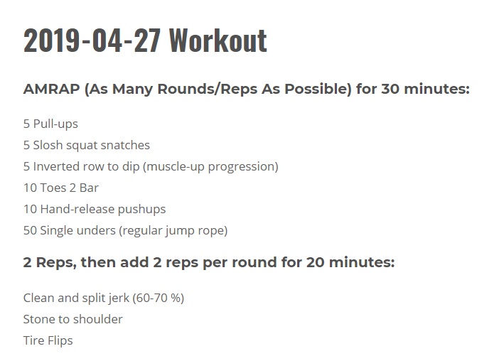 2019-04-27 Workout
